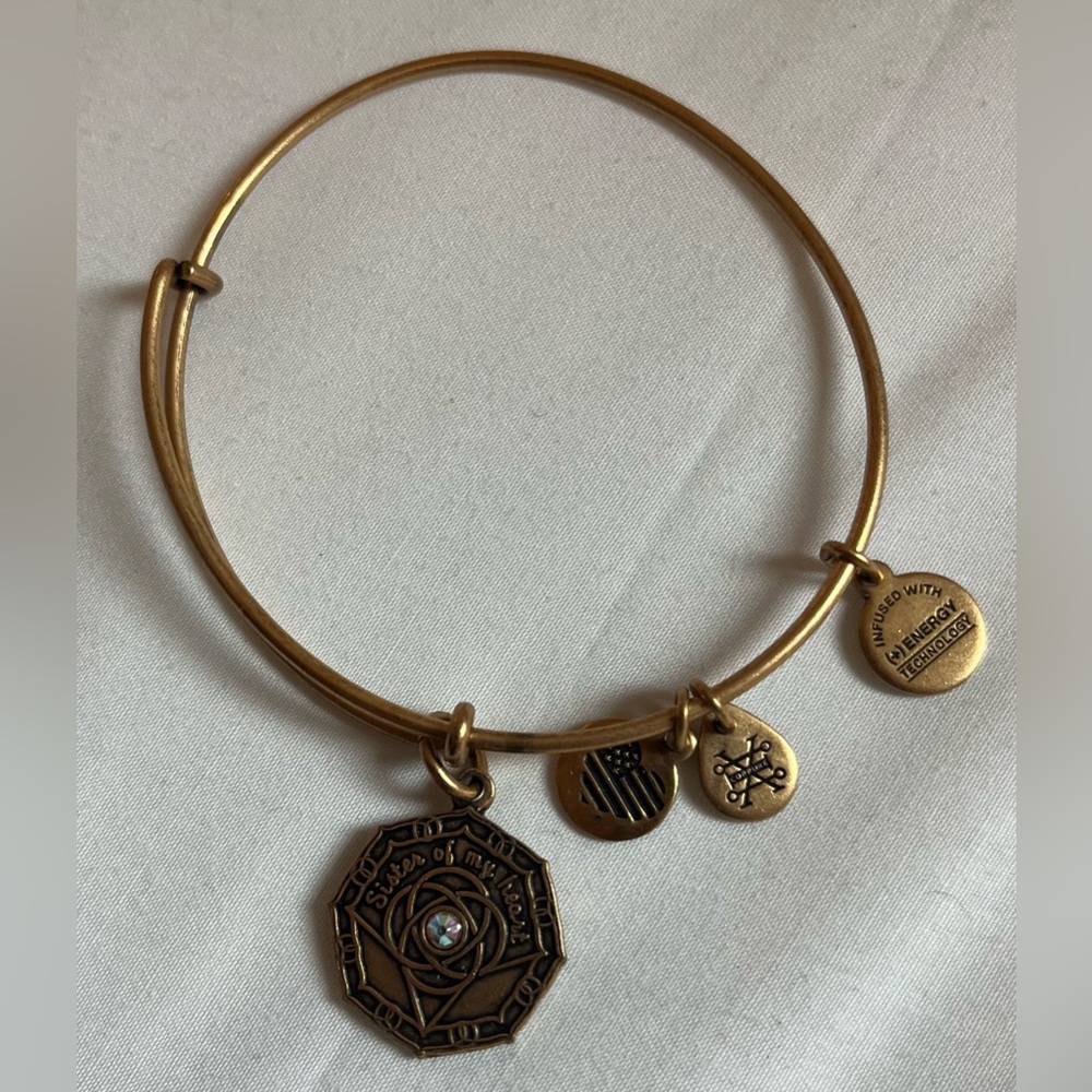 Alex and Ani Bridesmaid Bracelet Gold Plated Rose Gold & Swarovski Crystal